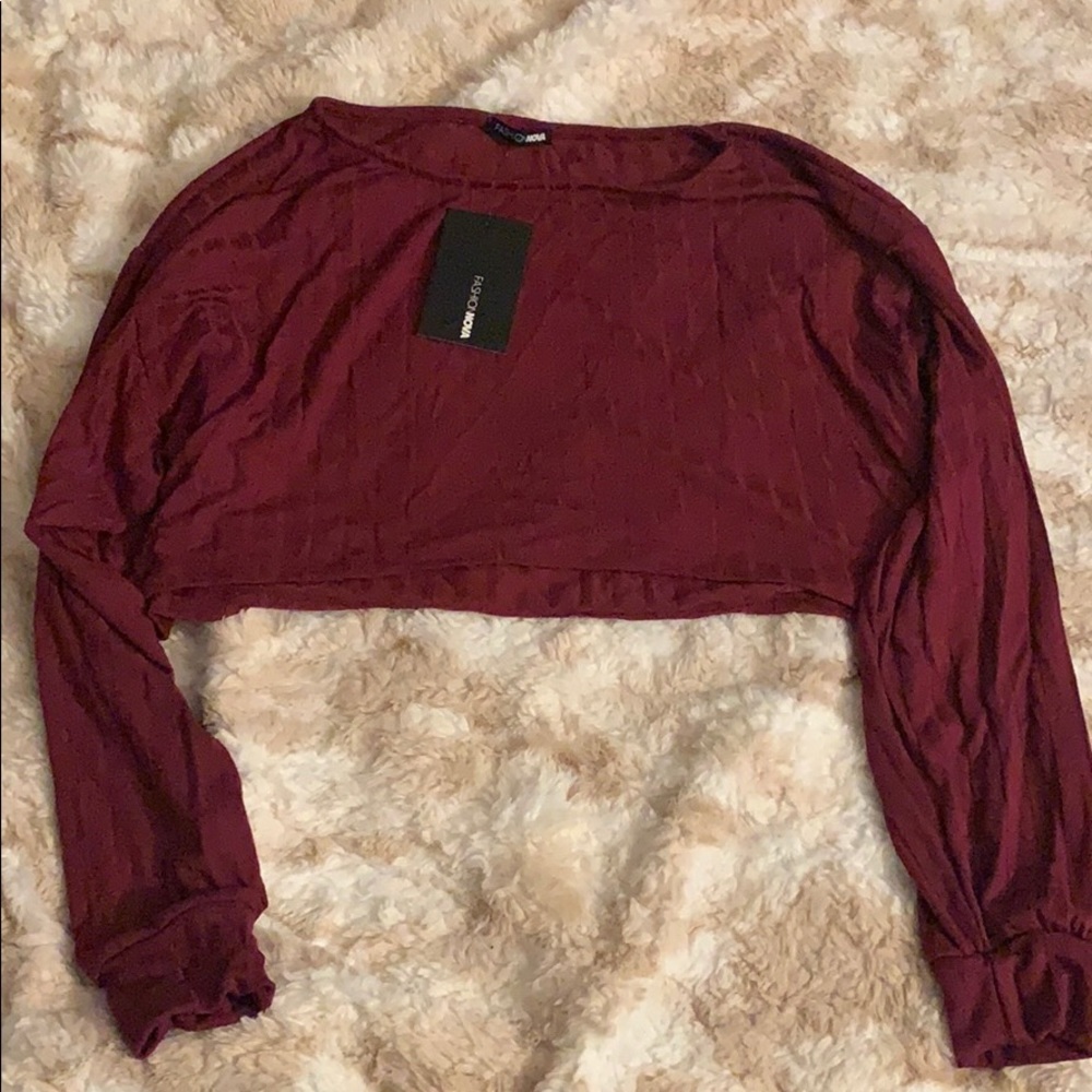 Fashion Nova maroon crop top